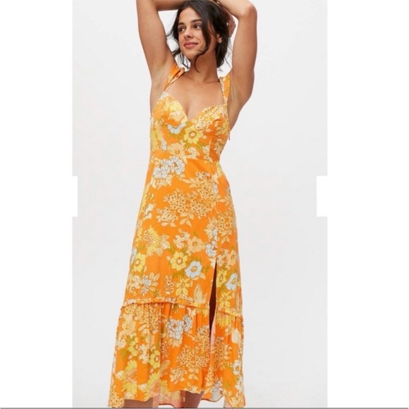 Urban Outfitters Dresses & Skirts - Urban Outfitters Floral Summer Dress size M Orange Print
